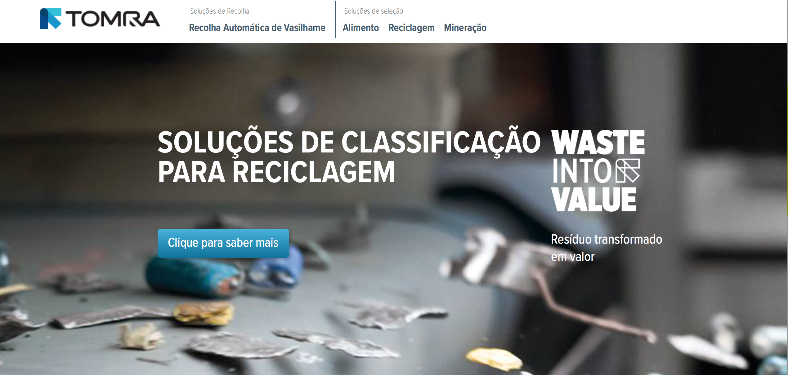 Visando aproximar-se dos clientes, a TOMRA lança o seu website para o mercado brasileiro